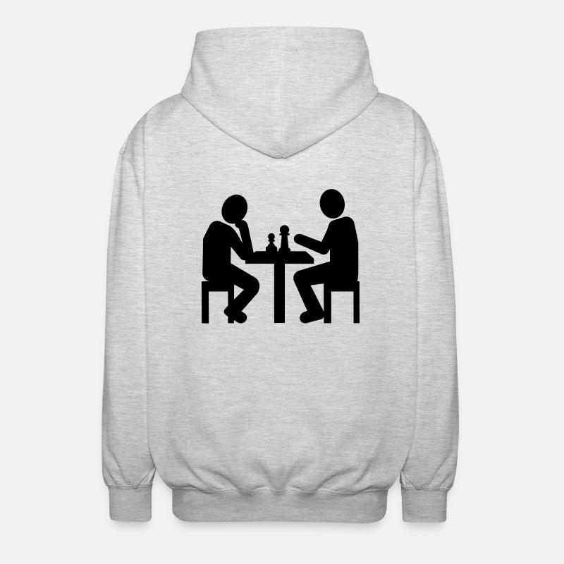 Schach - Unisex Kapuzenjacke - Hellgrau meliert