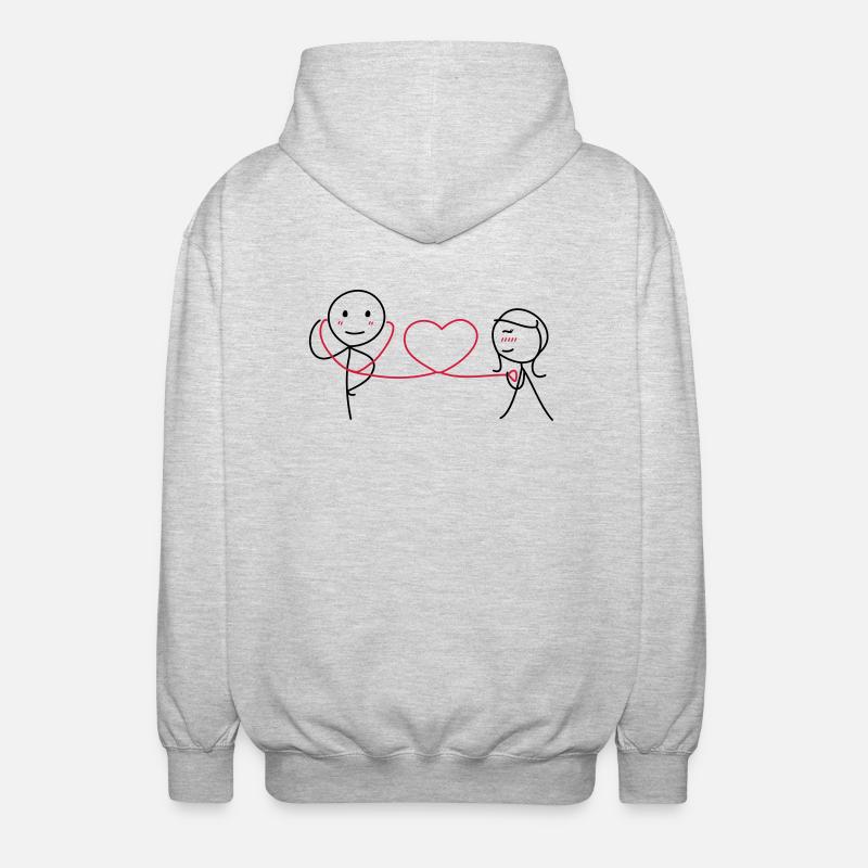Together Forever (LOVE) - Unisex Kapuzenjacke - Hellgrau meliert