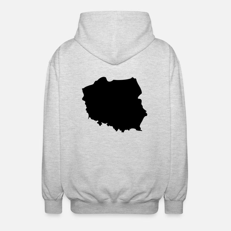 Poland - Unisex Kapuzenjacke - Hellgrau meliert