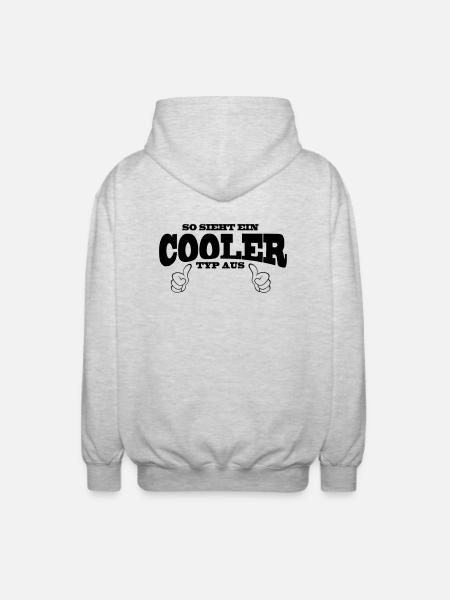 Cooler Typ - Unisex Kapuzenjacke - Hellgrau meliert