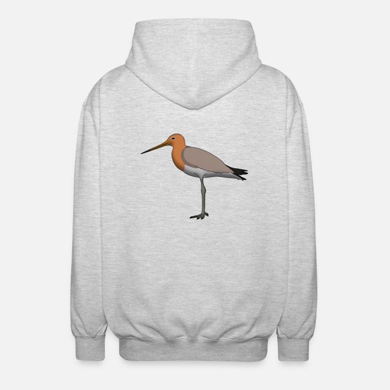 Uferschnepfe - Unisex Kapuzenjacke - Hellgrau meliert