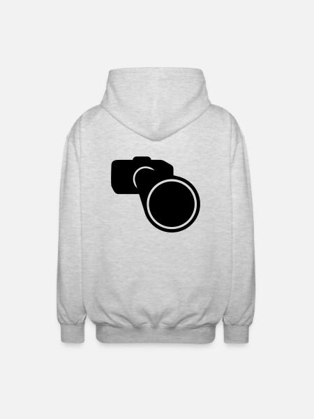 Camera / / digital camera / / SLR / / DSLR - Unisex Hooded Jacket - light heather grey