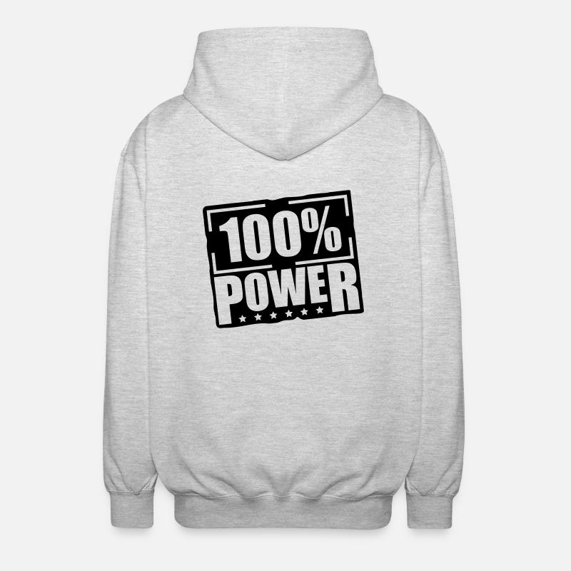 100_p_power_bi1 - Unisex Kapuzenjacke - Hellgrau meliert
