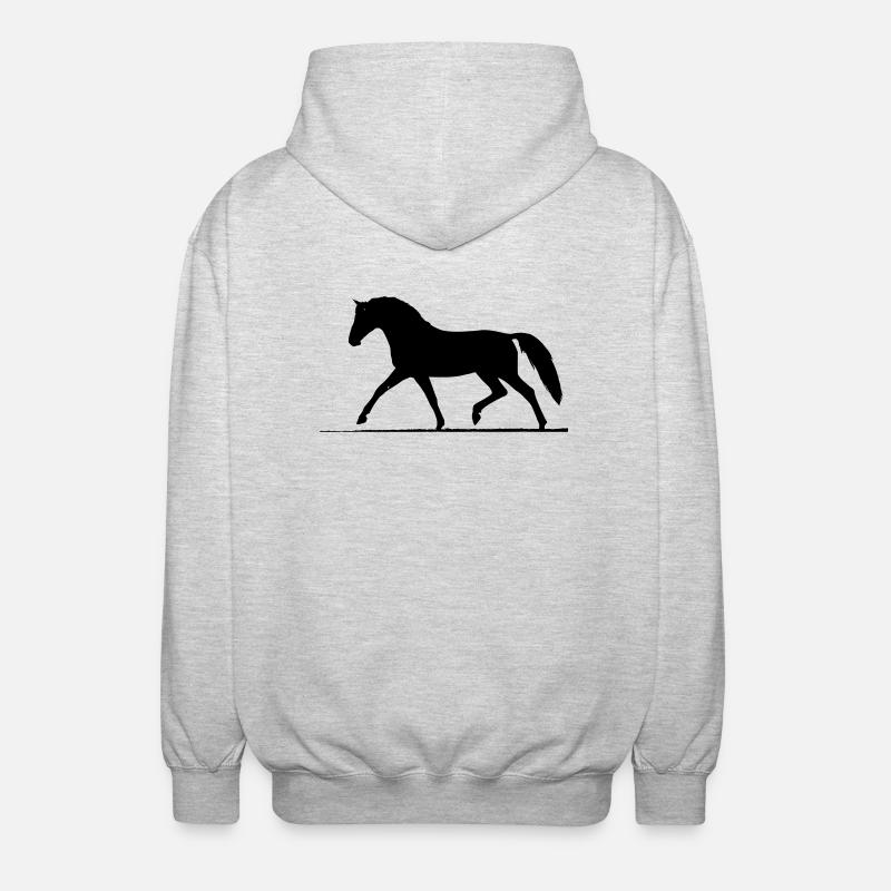 Pferd - Unisex Kapuzenjacke - Hellgrau meliert