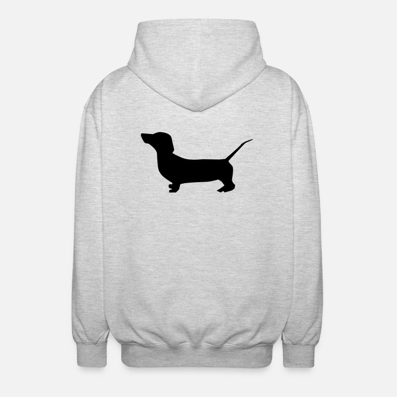dog dackel - Unisex Kapuzenjacke - Hellgrau meliert