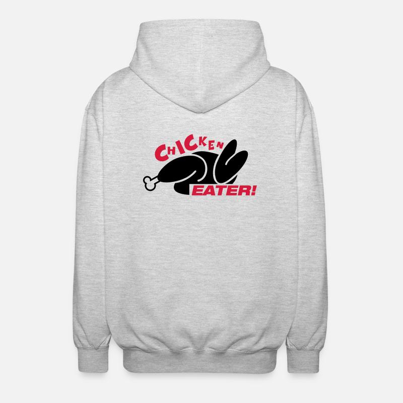 chicken_eater_gi2 - Unisex Hooded Jacket - light heather grey