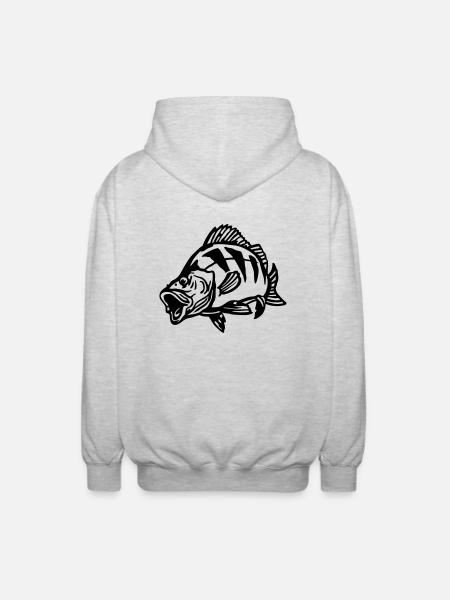 barsch_jagt - Unisex Kapuzenjacke - Hellgrau meliert
