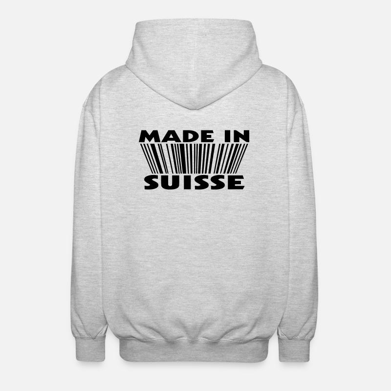 Made in suisse 3D code - Veste à capuche unisexe - gris clair chiné