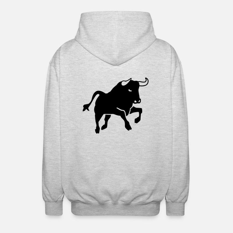 Stier - Unisex Kapuzenjacke - Hellgrau meliert