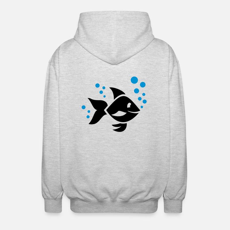 Poisson - Veste à capuche unisexe - gris clair chiné