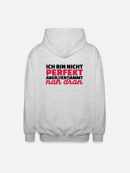 Perfekt - Unisex Kapuzenjacke - Hellgrau meliert