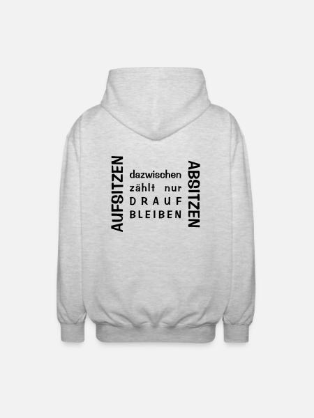Aufsitzen Absitzen - Unisex Kapuzenjacke - Hellgrau meliert