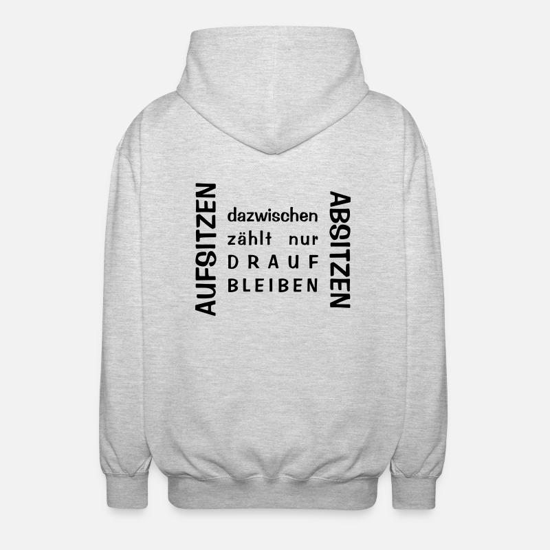 Aufsitzen Absitzen - Unisex Kapuzenjacke - Hellgrau meliert