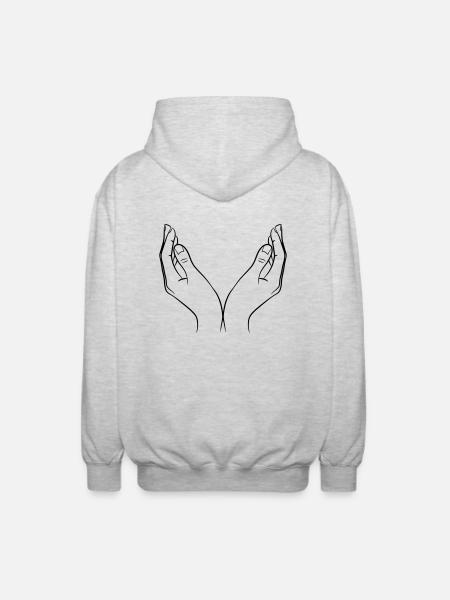 Hände Schale - Unisex Kapuzenjacke - Hellgrau meliert