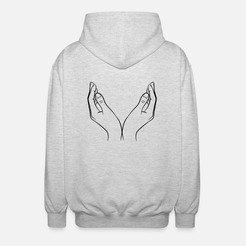 Hände Schale - Unisex Kapuzenjacke - Hellgrau meliert