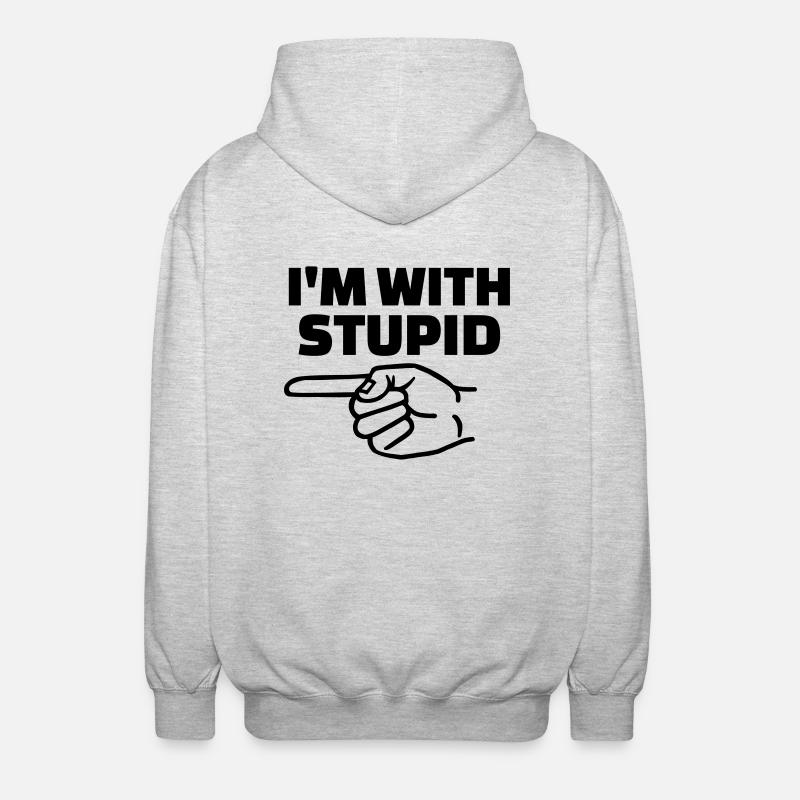 I'm with stupid - Veste à capuche unisexe - gris clair chiné