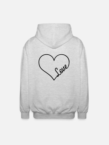 Liebe - Unisex Kapuzenjacke - Hellgrau meliert