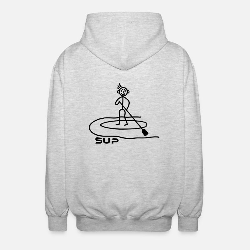 SUP - Paddeln - Unisex Kapuzenjacke - Hellgrau meliert
