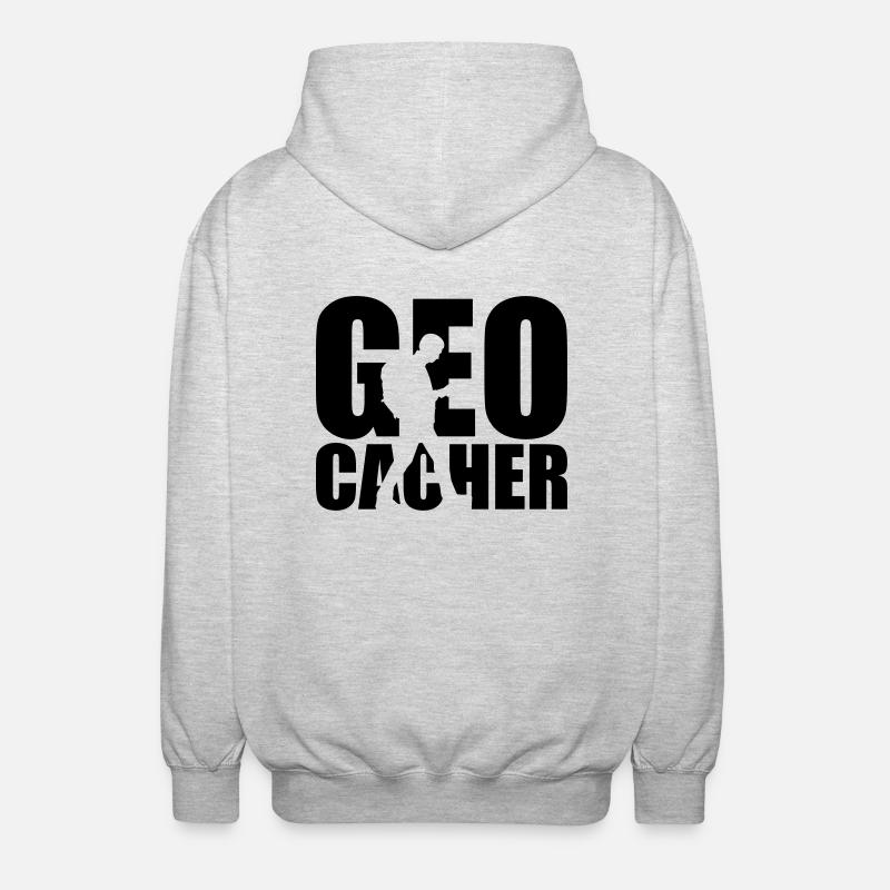 Geocacher - Unisex Kapuzenjacke - Hellgrau meliert