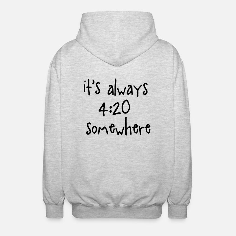 it's always 420 somewhere - Unisex Kapuzenjacke - Hellgrau meliert