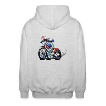 Speedway - Unisex Hooded Jacket - light heather grey - Back - AI Model Male 185 light (185cm)