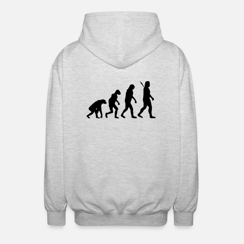 Evolution - Unisex Kapuzenjacke - Hellgrau meliert