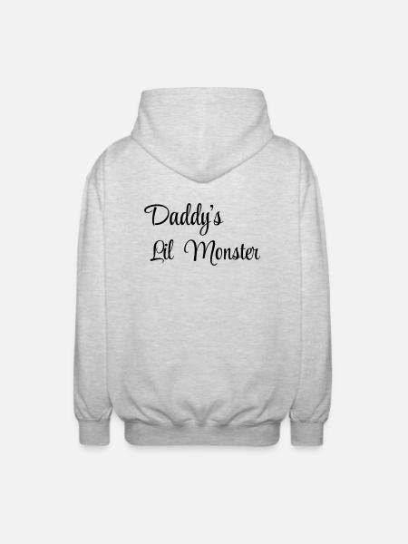 Daddy's little monster - Unisex Hooded Jacket - light heather grey