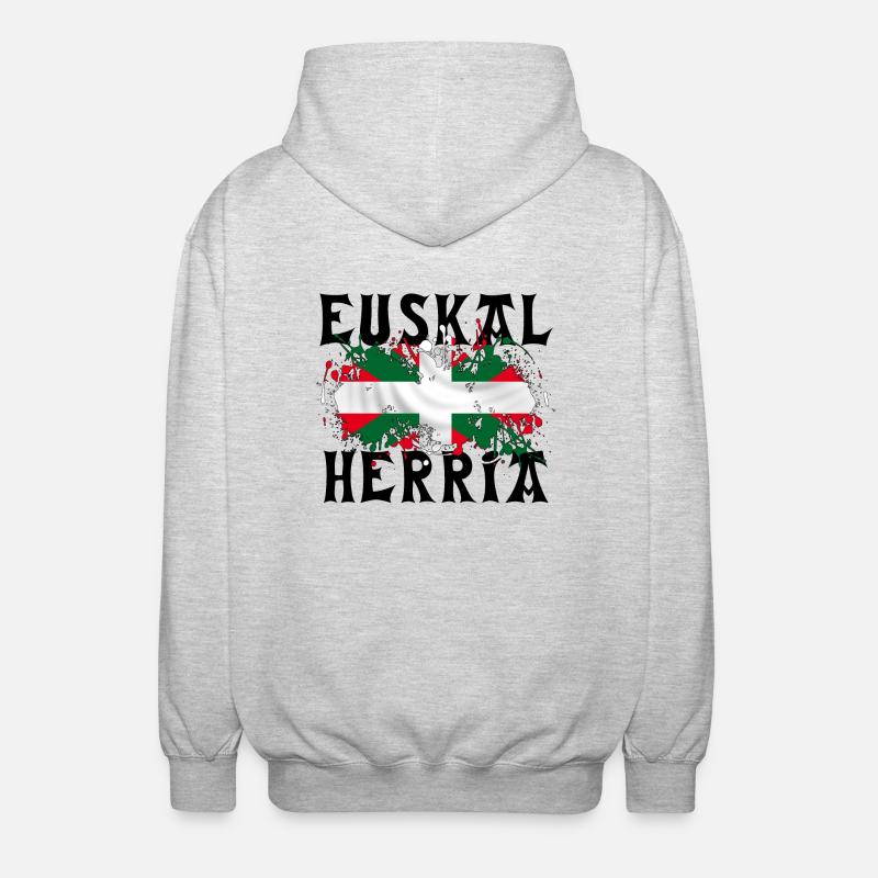 Euskal Herria - Pays Basque 86 - Veste à capuche unisexe - gris clair chiné