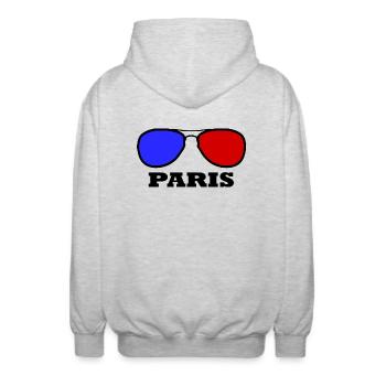Paris - Veste à capuche unisexe - gris clair chiné - Dos - AI Model Male 185 light (185cm)