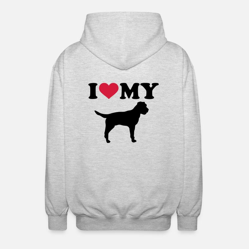 Border Terrier - Unisex Kapuzenjacke - Hellgrau meliert