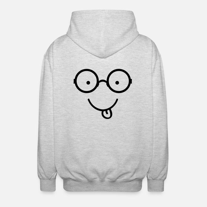 smileface_002 - Unisex Kapuzenjacke - Hellgrau meliert