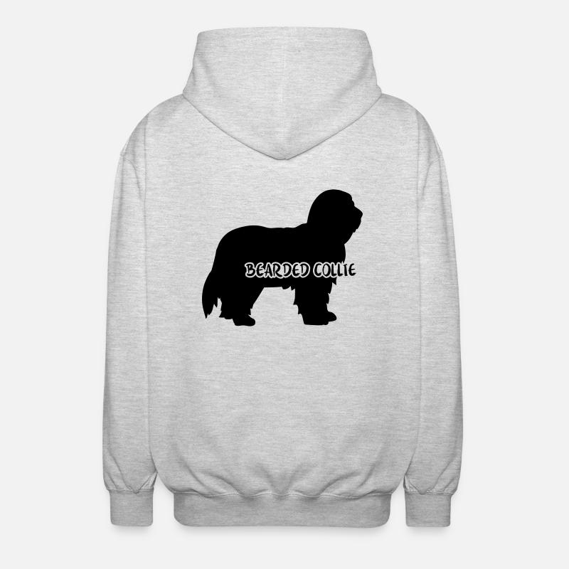 Bearded Collie - Unisex Kapuzenjacke - Hellgrau meliert