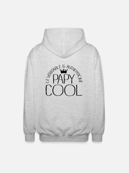 Papy Cool - Veste à capuche unisexe - gris clair chiné