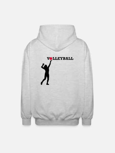 Volleyball - Unisex Hooded Jacket - light heather grey