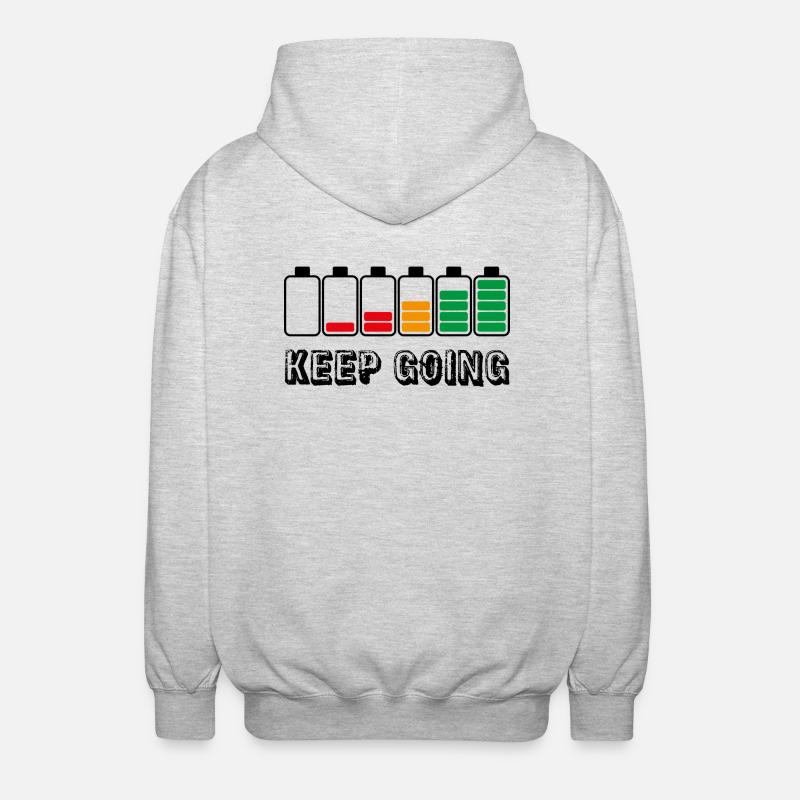 keep going - Unisex Hooded Jacket - light heather grey