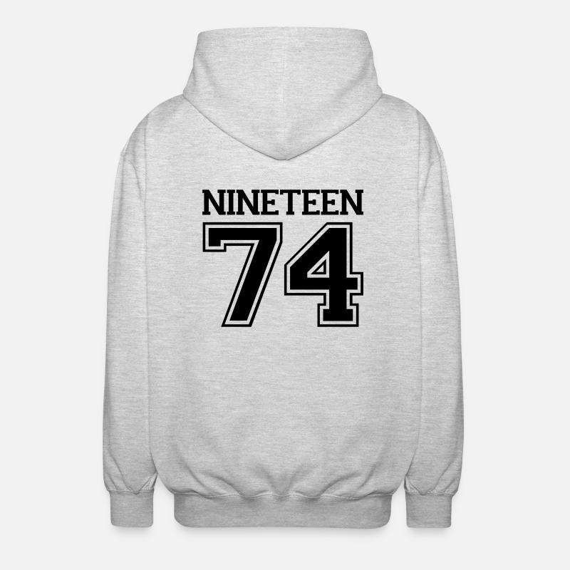 1974 - Veste à capuche unisexe - gris clair chiné