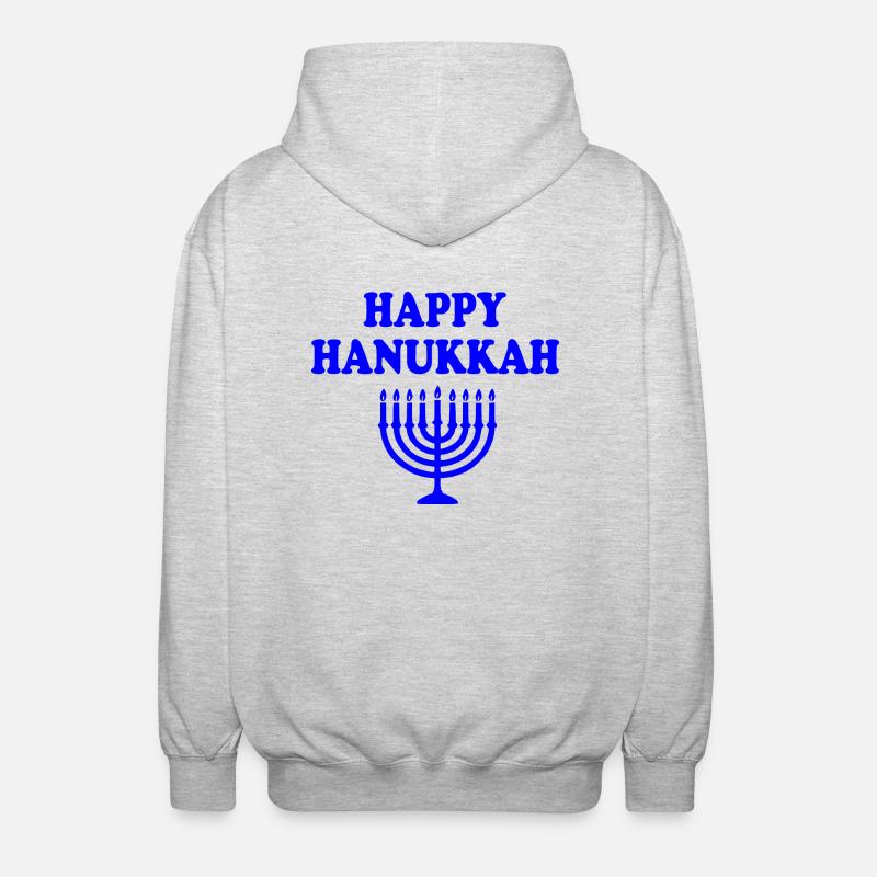 happy hanukkah - Veste à capuche unisexe - gris clair chiné