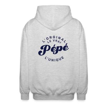 Pépé L'Original Le Vrai L'Unique - Veste à capuche unisexe - gris clair chiné - Dos - AI Model Male 185 light (185cm)
