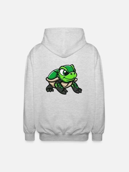 Turtle Comic - Unisex Hooded Jacket - light heather grey