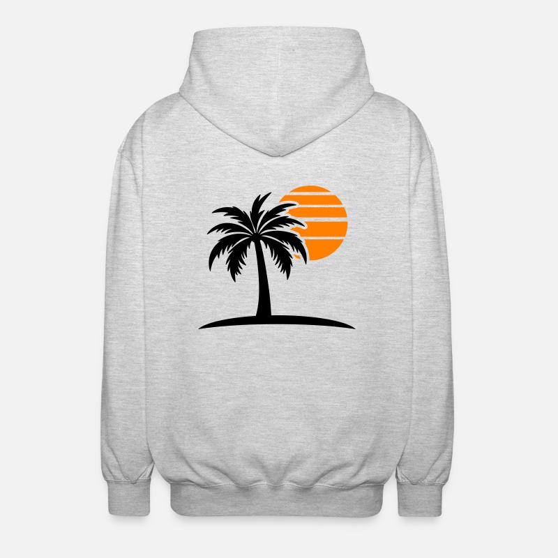 Palm Tree Sun Island - Veste à capuche unisexe - gris clair chiné