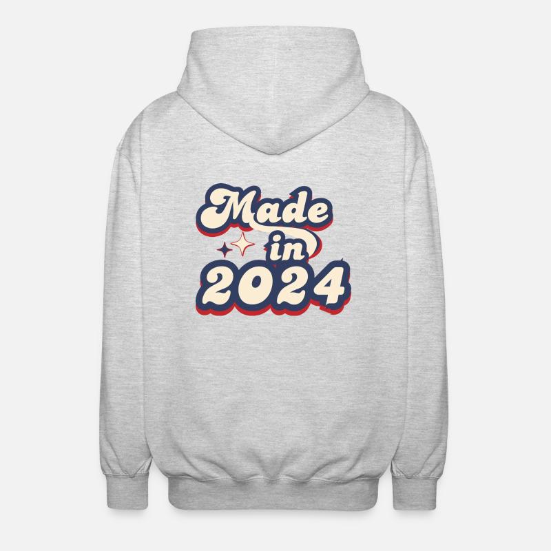 Made in 2024 retro - Veste à capuche unisexe - gris clair chiné