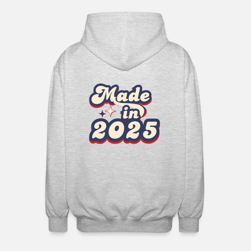 Made in 2025 retro - Veste à capuche unisexe - gris clair chiné