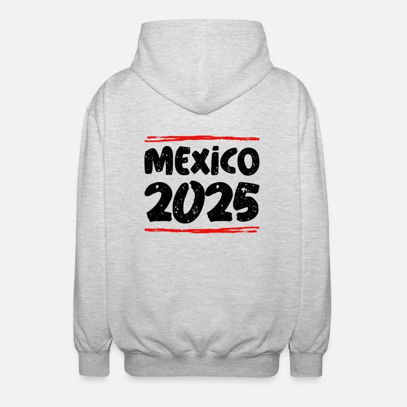 Mexique 2025 Dicton - Veste à capuche unisexe - gris clair chiné