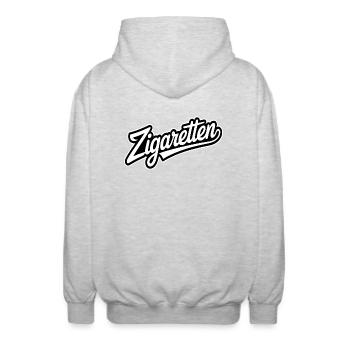 Zigaretten - Deutsche Memes - Unisex Kapuzenjacke - Hellgrau meliert - Hinten - AI Model Male 185 light (185cm)