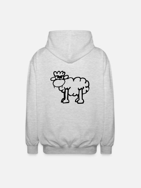 Angry Sheep - Unisex Hooded Jacket - light heather grey