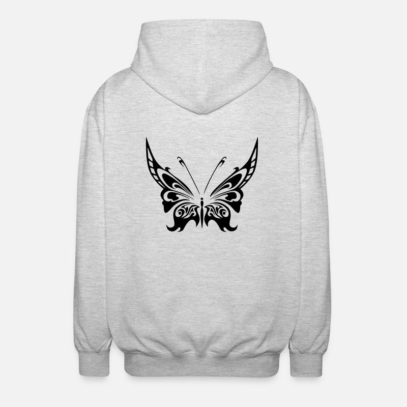 papillon 2 - Veste à capuche unisexe - gris clair chiné