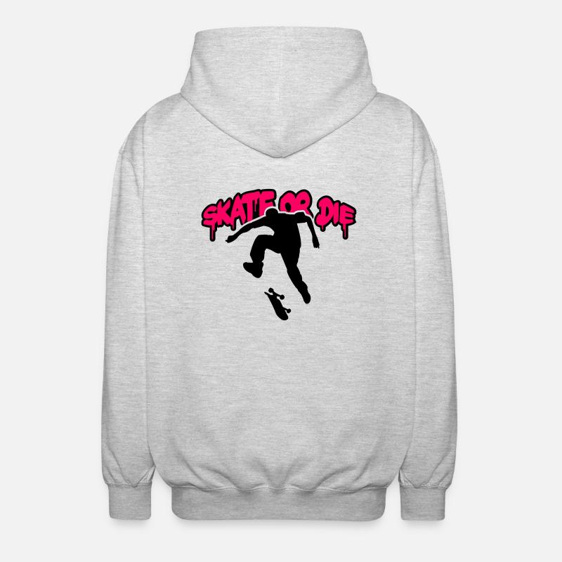 Skate Or Die - Unisex Kapuzenjacke - Hellgrau meliert