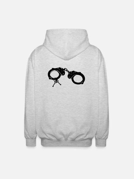Handschellen - Junggesellenabschied - Unisex Kapuzenjacke - Hellgrau meliert