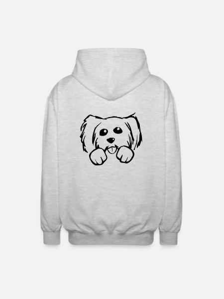 Hund - Unisex Kapuzenjacke - Hellgrau meliert