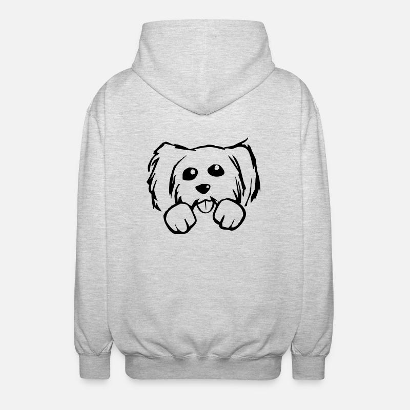 Chien - Veste à capuche unisexe - gris clair chiné